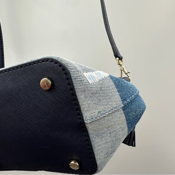 Kate Spade California Dreaming Pippa Blue Denim Palm Tree Bucket Bag NEW RARE - Picture 5 of 14